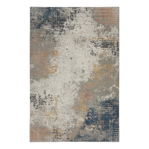 Nourison Rustic Textures 63&quot x 87&quot Fabric Indoor Rug in Gray/Blue Painterly