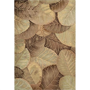Nourison Tropics 42&quot x 66&quot Wool Indoor Rug in Brown/Green Floral