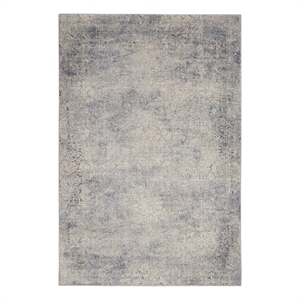 Nourison Rustic Textures 63&quot x 87&quot Fabric Indoor Rug Ivory/Gray Blue Painterly