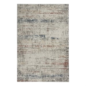 Nourison Rustic Textures 63&quot x 87&quot Fabric Indoor Rug in Light Gray Painterly
