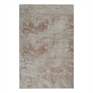 Nourison Rustic Textures 63&quot x 87&quot Fabric Indoor Rug in Light Gray/Rust