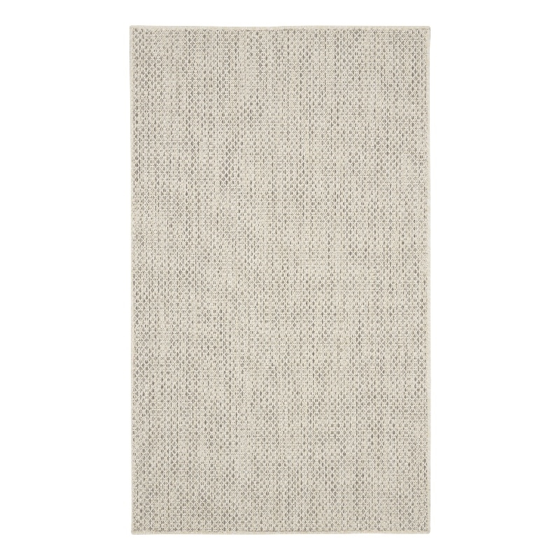 Nourison Courtyard 3' x 5' Ivory Silver Fabric Modern Area Rug (3' x 5')