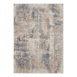 Nourison Rustic Textures 47&quot x 71&quot Fabric Indoor Rug in Beige/Gray Painterly