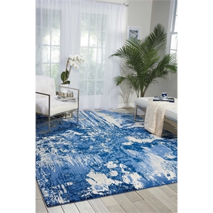 Nourison Twilight 66&quot x 96&quot Wool Indoor Rug in Blue/Ivory Finish