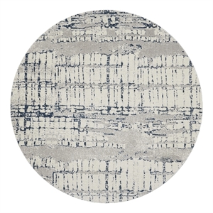 Nourison Twilight 96&quot Round Wool Indoor Rug in Ivory/Navy Finish