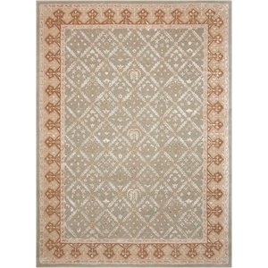 Nourison Tropics 96&quot x 132&quot Wool Indoor Rug in Plum Purple Floral Finish