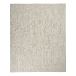 Nourison Courtyard 84&quot x 120&quot Fabric Indoor/Outdoor Rug in Ivory Silver