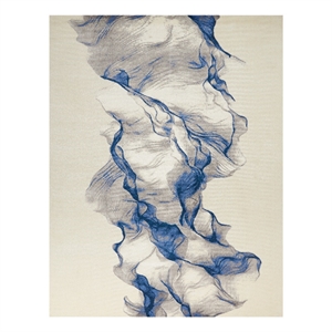 Nourison Twilight 93&quot x 117&quot Wool Indoor Rug in Ivory/Blue Artistic