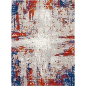 Nourison Twilight 93&quot x 117&quot Wool Indoor Rug in Moon Charcoal Finish
