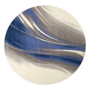 Nourison Twilight 96&quot Round Wool Indoor Rug in Ivory/Gray Blue Artistic