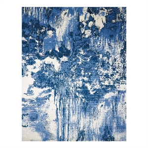 Nourison Twilight 93&quot x 117&quot Wool Indoor Rug in Blue/Ivory Finish