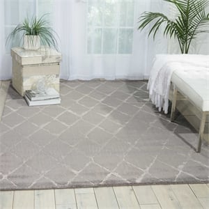 Nourison Twilight 93&quot x 117&quot Wool Indoor Rug in Luminous Gray Finish