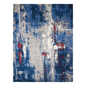 Nourison Twilight 93&quot x 117&quot Wool Indoor Rug in Gray/Blue Finish