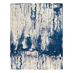 Nourison Twilight 93&quot x 117&quot Wool Indoor Rug in Ivory/Blue Artistic