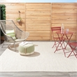 Nourison Courtyard 9' x 12' Ivory Silver Fabric Modern Area Rug (9' x 12')