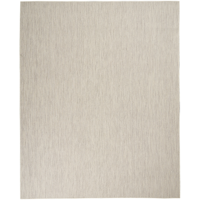 Nourison Courtyard 9' x 12' Ivory Silver Fabric Modern Area Rug (9' x 12')