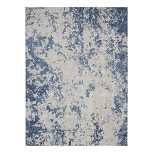 Nourison Rustic Textures 111&quot x 153&quot Fabric Indoor Rug in Gray/Blue Painterly