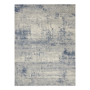Nourison Rustic Textures 111&quot x 153&quot Fabric Indoor Rug in Ivory/Blue Artistic