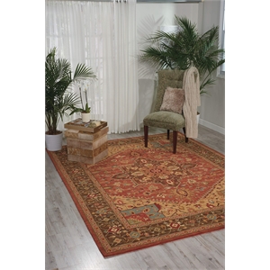 Nourison Living Treasures 30&quot x 96&quot Wool Indoor Rug in Rust Red