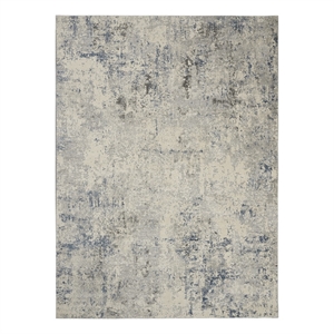 Nourison Rustic Textures 111&quot x 153&quot Fabric Indoor Rug in Ivory & Gray Painterly