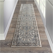 Nourison Concerto 12' Runner Ivory Gray Fabric Farmhouse Area Rug (12' Runner)