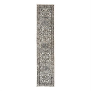 Nourison Concerto 12' Runner Ivory Gray Fabric Farmhouse Area Rug (12' Runner)