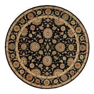 Nourison Living Treasures 70&quot Round Wool Indoor Rug in Black