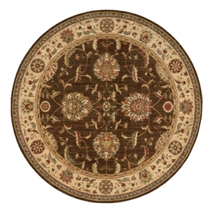 Nourison Living Treasures 70&quot Round Wool Indoor Rug in Brown