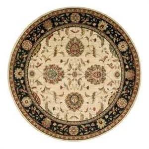 Nourison Living Treasures 70&quot Round Wool Indoor Rug in Ivory-Black