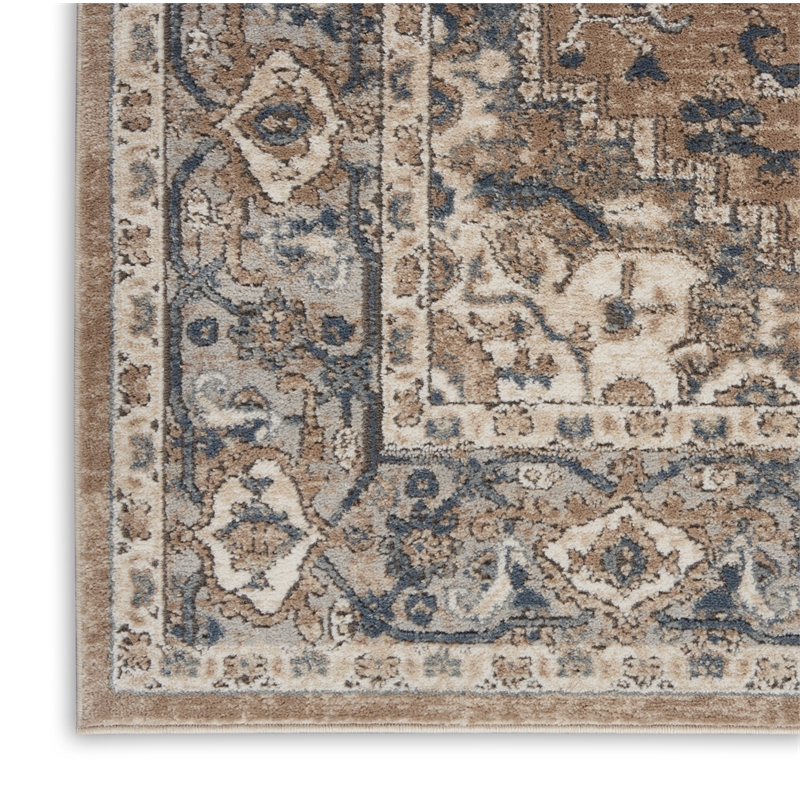 Nourison Concerto 7' x 10' Beige Gray Fabric Farmhouse Area Rug (7' x 10')
