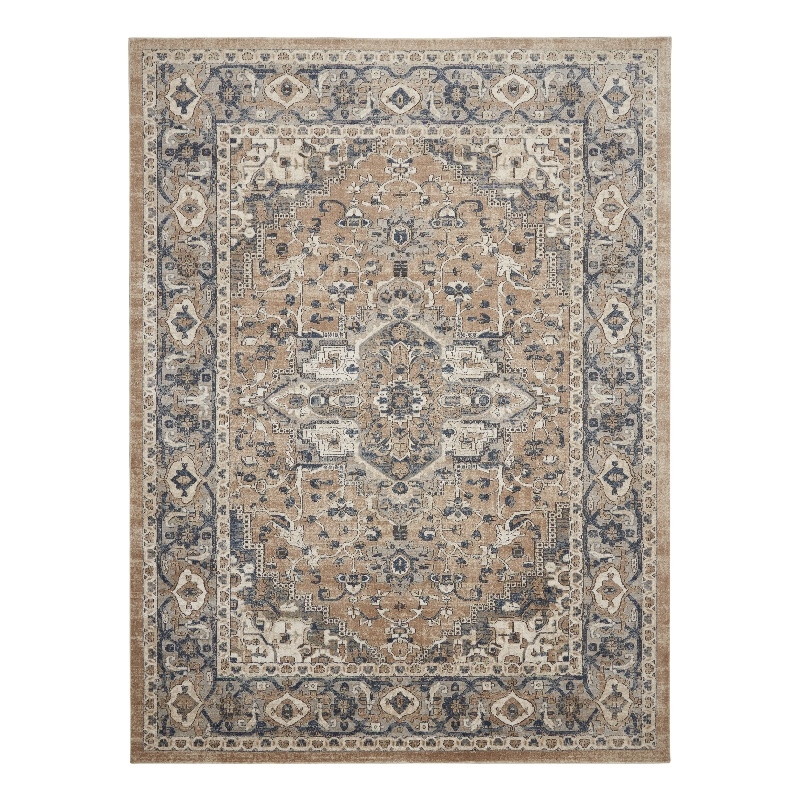 Nourison Concerto 7' x 10' Beige Gray Fabric Farmhouse Area Rug (7' x 10')