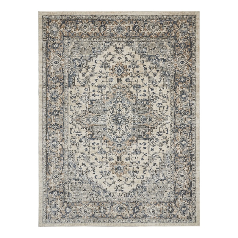 Nourison Concerto 7' x 10' Ivory Gray Fabric Farmhouse Area Rug (7' x 10')