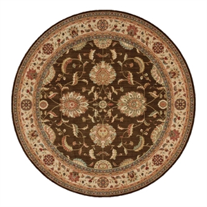 Nourison Living Treasures 94&quot Round Wool Indoor Rug in Brown