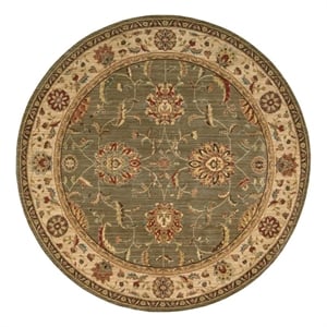 Nourison Living Treasures 94&quot Round Wool Indoor Rug in Green