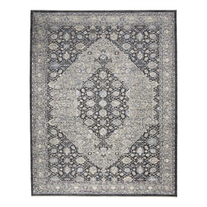 nourison starry nights 8' x 10' grey/blue persian indoor rug