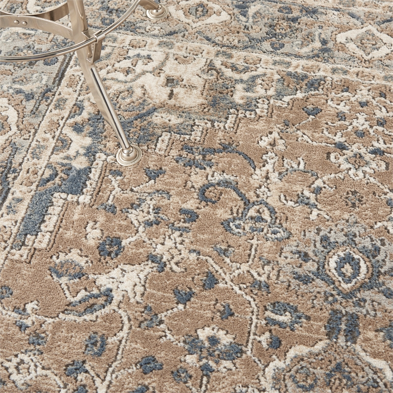 Nourison Concerto 6' x 9' Beige Gray Fabric Farmhouse Area Rug (6' x 9')