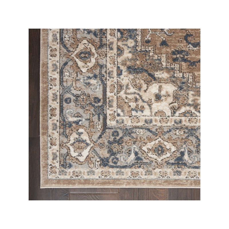 Nourison Concerto 6' x 9' Beige Gray Fabric Farmhouse Area Rug (6' x 9')