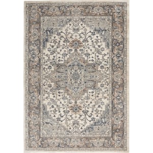 Nourison Concerto 6' x 9' Ivory Gray Fabric Farmhouse Area Rug (6' x 9')