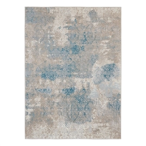 Nourison Karma 3'9&quot x 5'9&quot Ivory/Light Blue Farmhouse & Country Indoor Rug