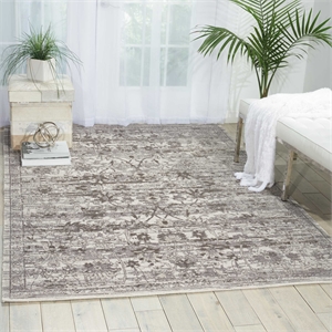 Nourison Twilight 24&quot x 36&quot Wool Indoor Rug in Silver Vintage Finish