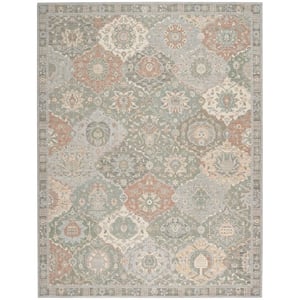Nourison Parisa 93&quot x 117&quot Wool Indoor Rug in Gray/Multi Bohemian