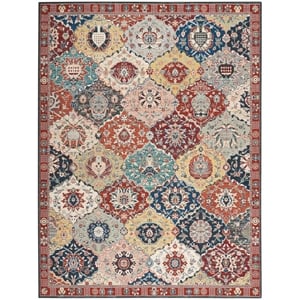 Nourison Parisa 93&quot x 117&quot Wool Indoor Rug in Multi-Color Bohemian