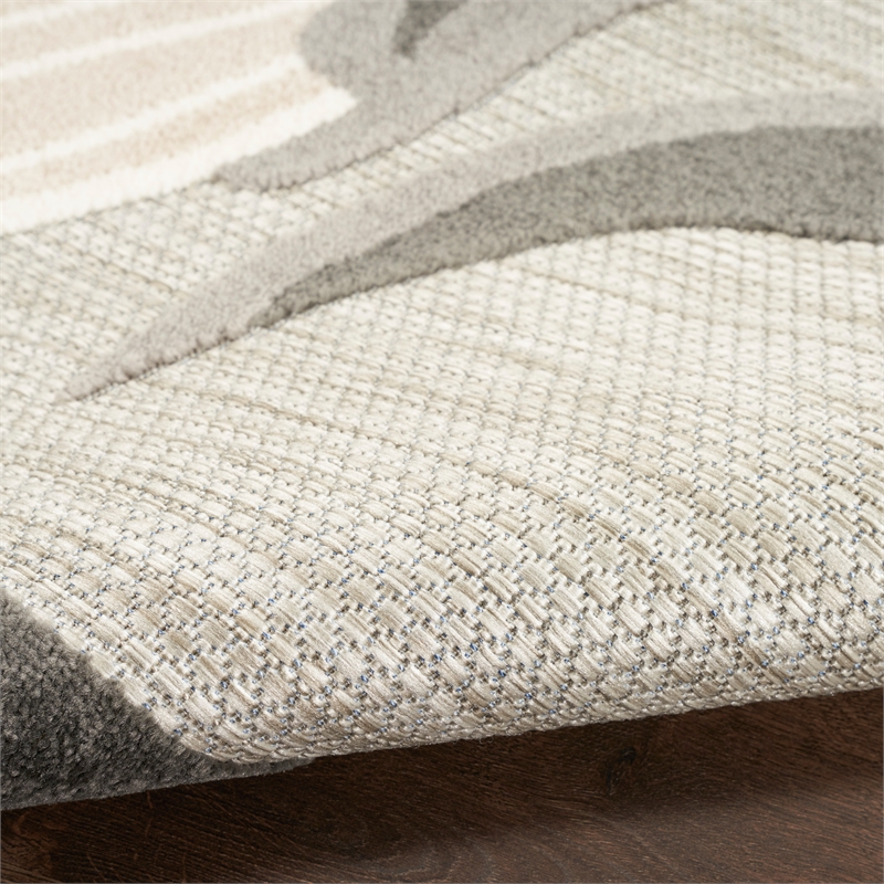 nourison aloha 72x108&quot contemporary fabric rug in beige finish