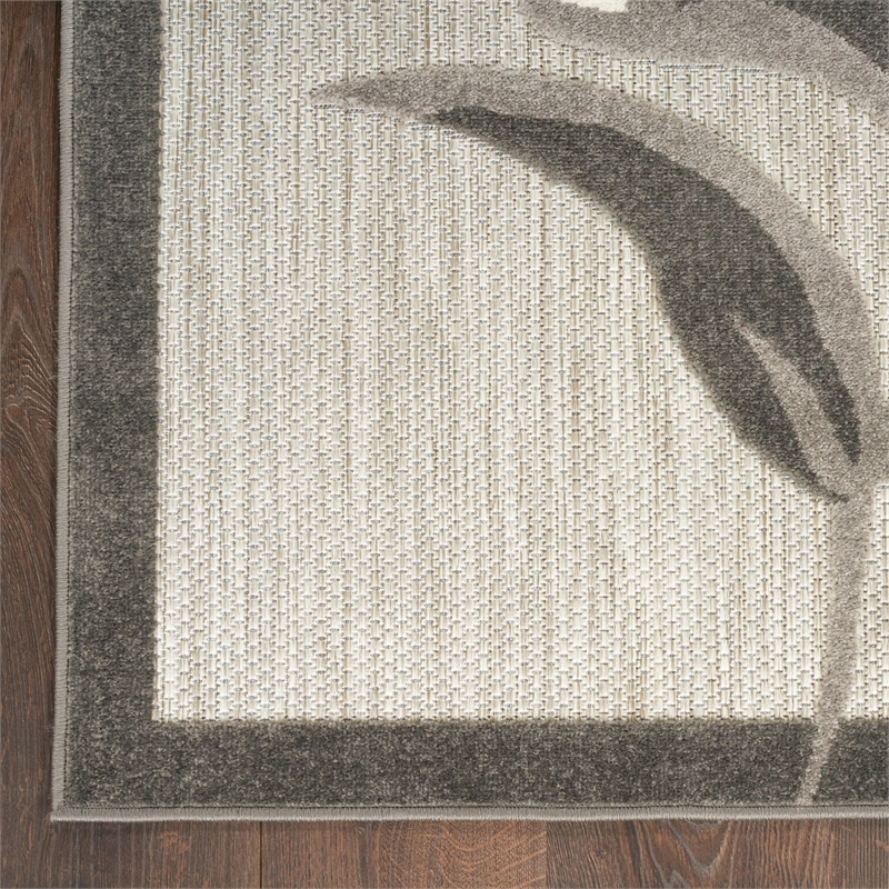 nourison aloha 72x108&quot contemporary fabric rug in beige finish