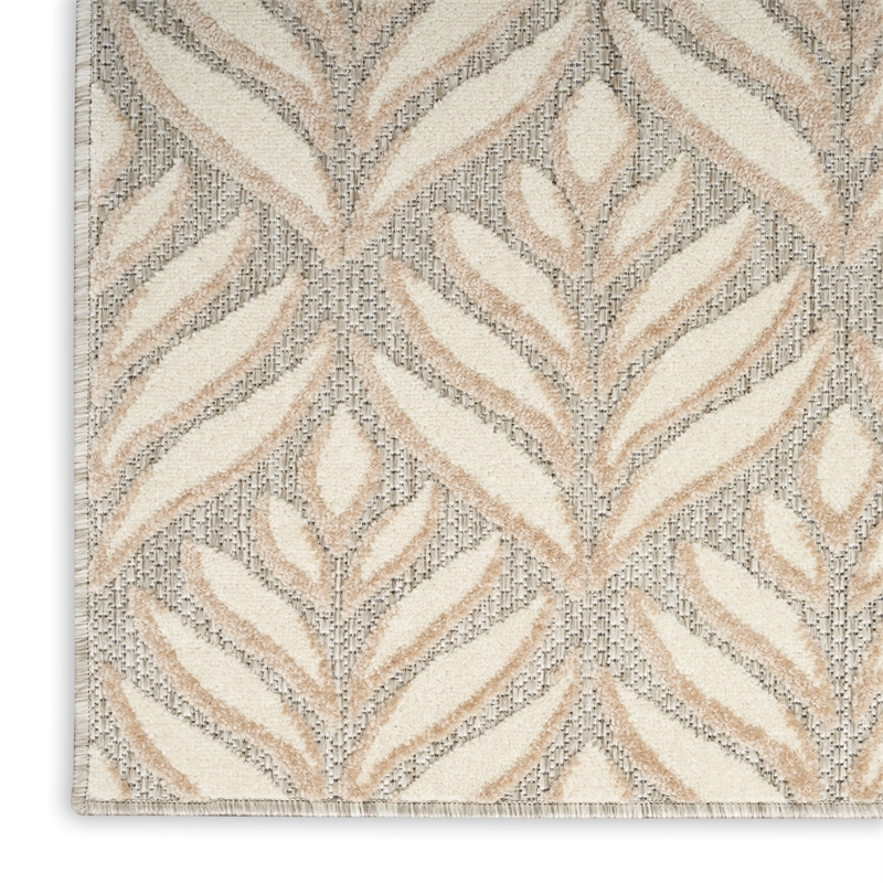 Nourison Aloha 7' x 10' Ivory Gray Fabric Tropical Area Rug (7' x 10')