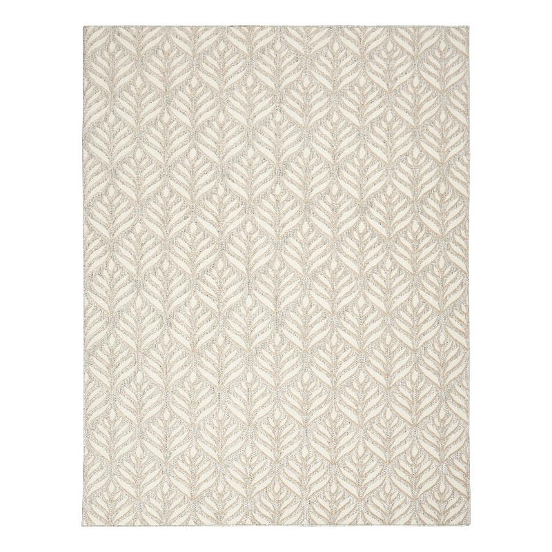 Nourison Aloha 7' x 10' Ivory Gray Fabric Tropical Area Rug (7' x 10')