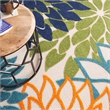 Nourison Aloha 10' x Round Multicolor Fabric Tropical Area Rug (10' Round)