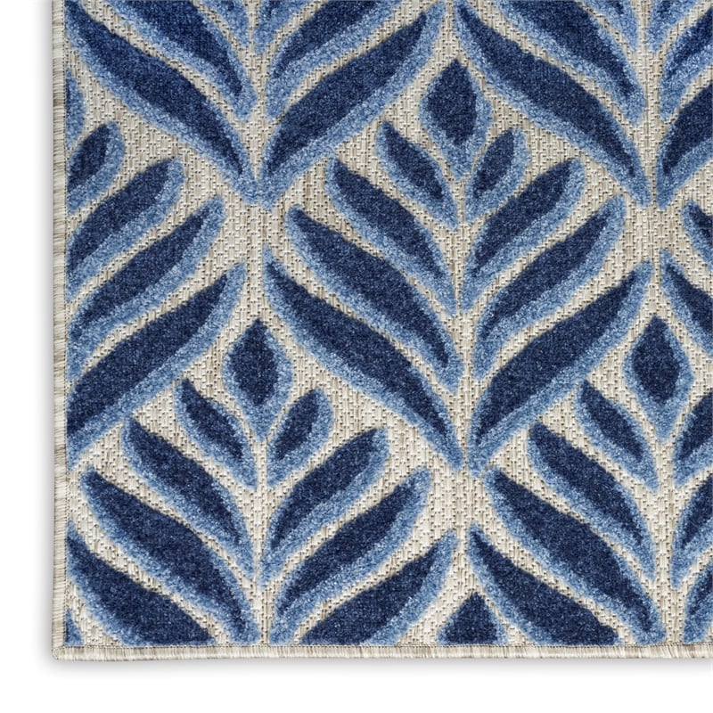 Nourison Aloha 9' x 12' Blue Fabric Tropical Area Rug (9' x 12')