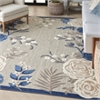 Nourison Aloha 5' x 8' Blue Gray Fabric Contemporary Area Rug (5' x 8')