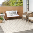 Nourison Aloha 6' x 9' Ivory Gray Fabric Tropical Area Rug (6' x 9')